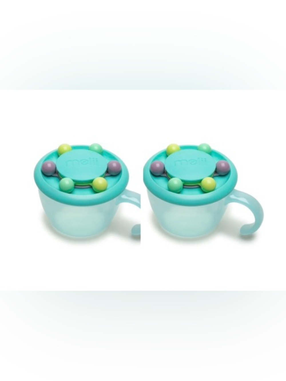 Melii Abacus Teal Snack Cup with Spinner Lid - Twin Pack